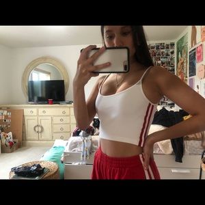 white w red stripes tank top